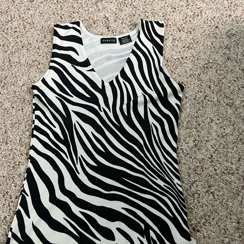George Zebra stripped sleeveless top…size sm